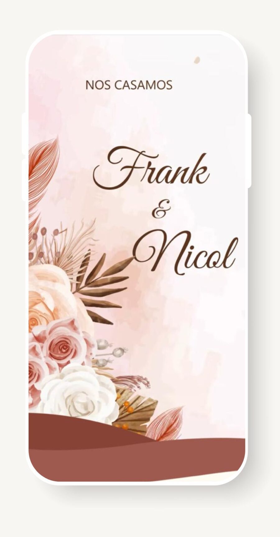 V0018 Terracota café con pampas y flores