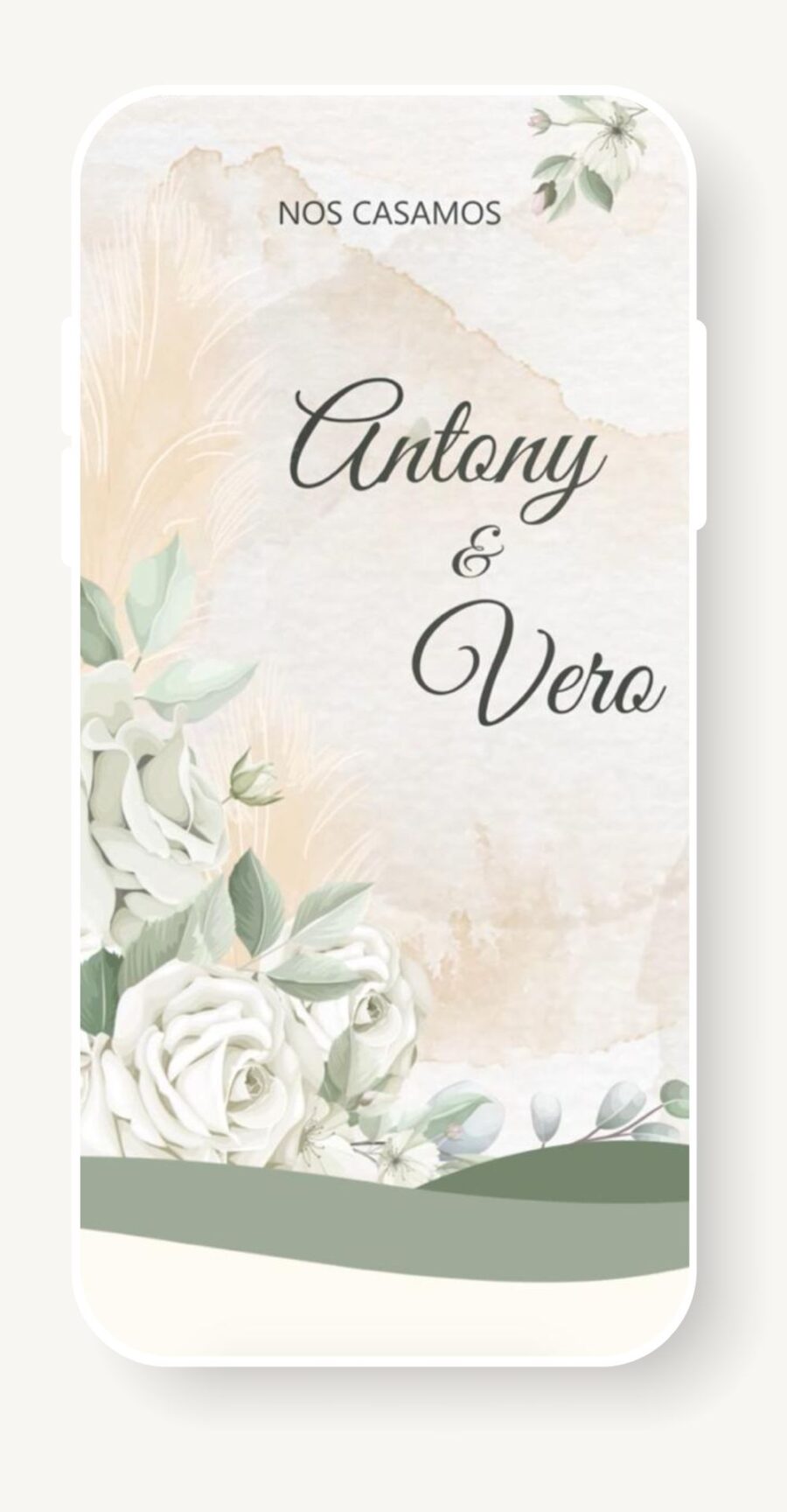 V0021 verde oliva con flores blancas