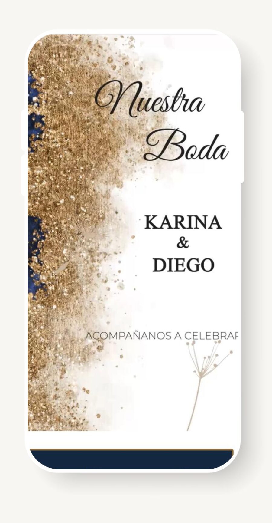 V0017 Blanca con Dorado y Azul Turquí